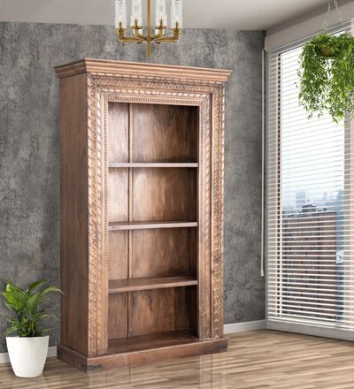 Rustic Honey Wooden HandCarved Wardrobe & Almirah