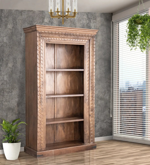 Rustic Honey Wooden HandCarved Wardrobe & Almirah