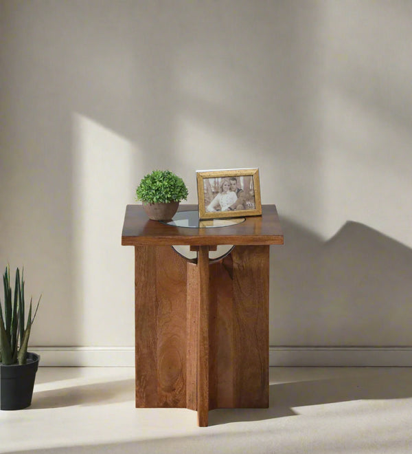 Rustic Horizon Wood Side Table