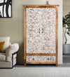 Rustic White Wooden HandCarved Wardrobe & Almirah