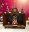 Sheesham MDF Copper Wooden Pooja Temple For Office