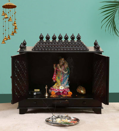 Sheesham MDF Solid Wooden Pooja Mandap for Home
