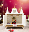 Sheesham MDF White Wooden Pooja Temple