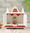 Sheesham MDF White Wooden Pooja Temple For Office
