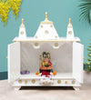 Sheesham MDF White Wooden Pooja Temple Pooja Mandap For Office