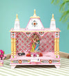 Sheesham MDF Wooden Pooja Mandap With Gopuram For Home