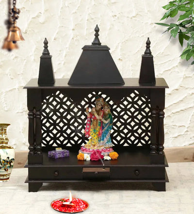 Sheesham MDF Wooden Pooja Temple For Office