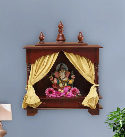 Sheesham MDF Wooden Pooja Temple Puja Mandap For Office