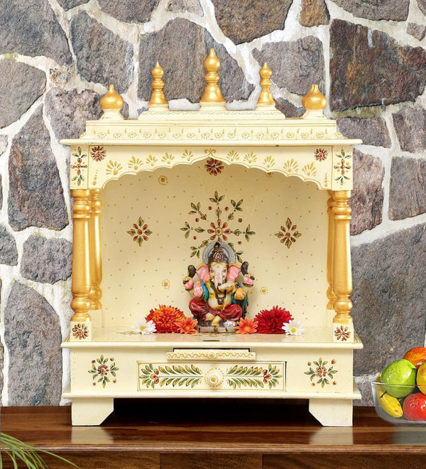 Sheesham MDF Wooden Pooja Temple Puja Mandap for Home