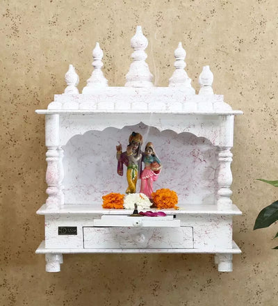 Sheesham MDF Wooden Pooja Temple Puja Mandap for Office