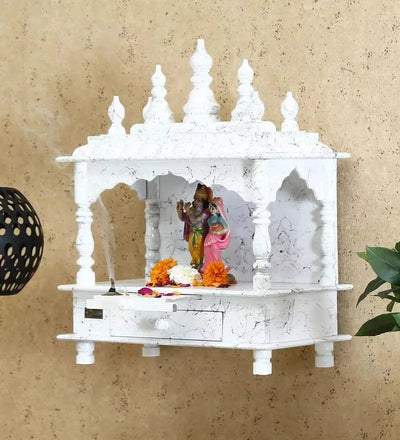 Sheesham MDF Wooden Pooja Temple Puja Mandap for Office