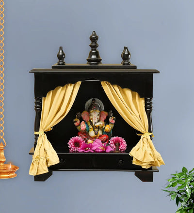 Sheesham MDF Wooden Pooja Temple Puja Mandir for Office
