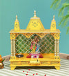 Sheesham MDF Yellow Wooden Pooja Temple For Office