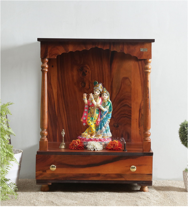 Sheesham Wood Veneer Big Wooden Home Temple For Pooja
