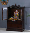 Sheesham Wood Veneer Big Wooden Pooja Mandir With Door For Home & Office