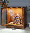 Sheesham Wood Veneer Big Wooden Pooja Mandir With Door For Home & Office