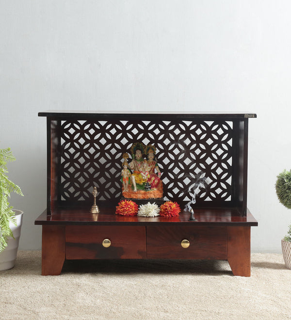 Sheesham Wood Veneer Pooja Mandap For Home & Office