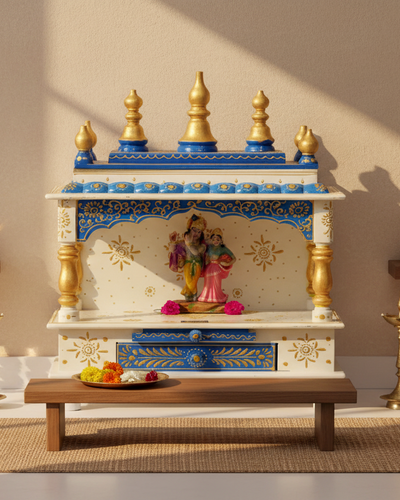 Sheesham Wood &amp; MDF Pooja Temple For Home &amp; Office | DDASSWT1518WB - D'DASS Store
