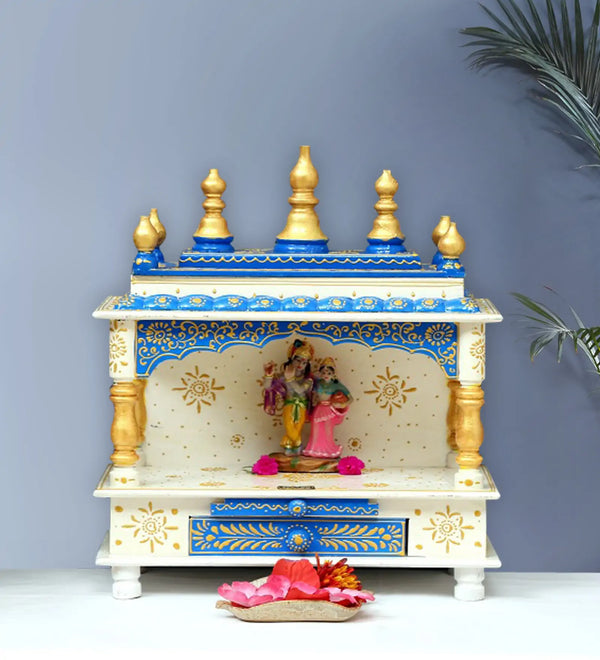 Sheesham Wood &amp; MDF Pooja Temple For Home &amp; Office