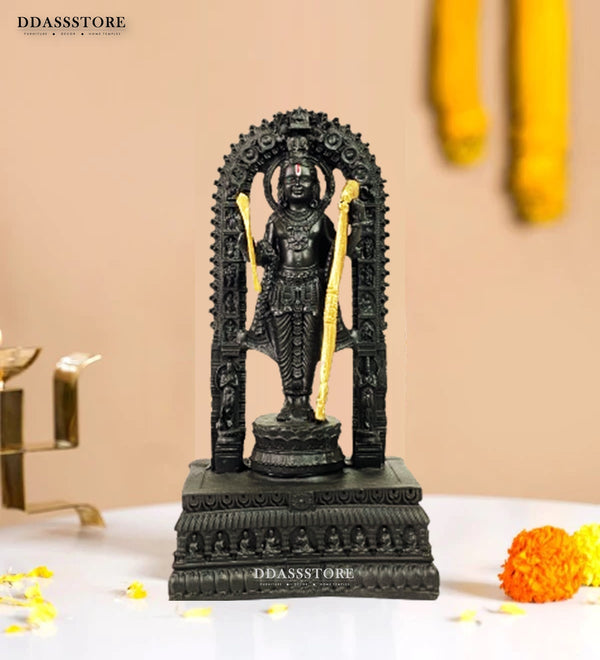 Shri Ram Lalla Idol Miniature Sculpture Height 7 Inch, Shri Ram Murti, Balak Ram Mandir Ayodhya Black 3D Printed Statue for Home temple