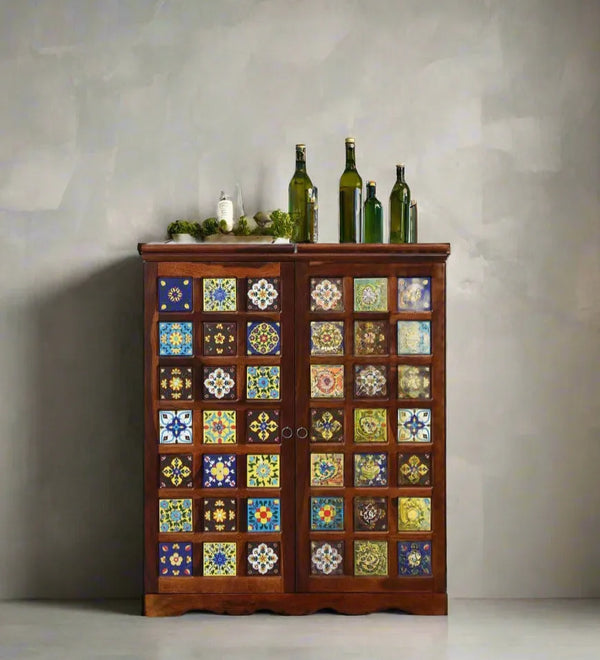 Siramika Manor Wood Bar Cabinet