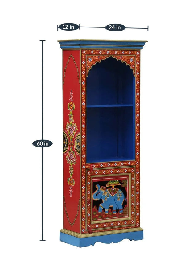 Vintage Era Solid wood HandPainted Bookshelf with Storage - D'DASS Store