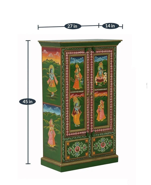 Greenland Wooden HandPainted Wardrobe & Almirah - D'DASS Store