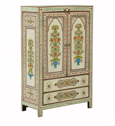 Almora Wooden HandPainted Wardrobe & Almirah - D'DASS Store