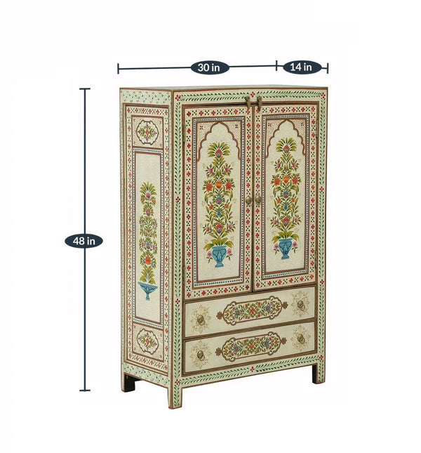 Almora Wooden HandPainted Wardrobe & Almirah - D'DASS Store