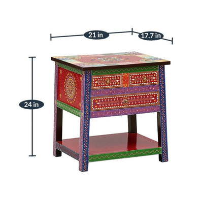 Amer Wooden Handpainted Console & Side Table - D'DASS Store