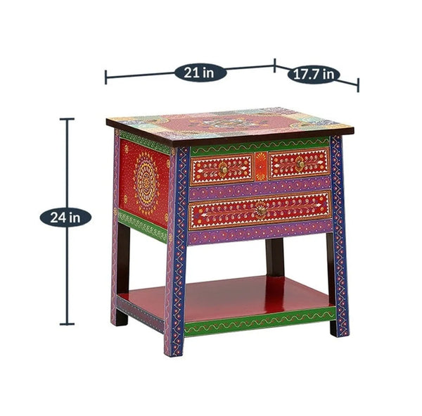 Amer Wooden Handpainted Console & Side Table - D'DASS Store