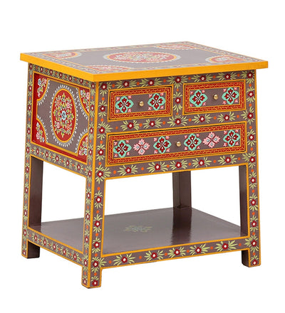Rangrej Wooden Handpainted Console & Side Table - D'DASS Store