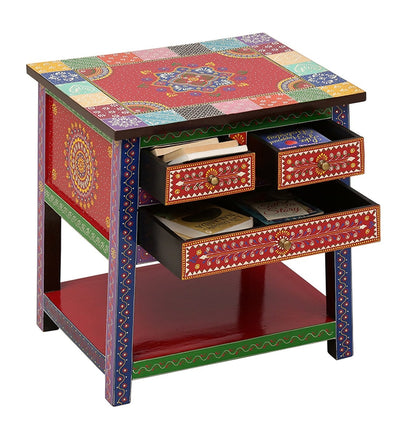 Amer Wooden Handpainted Console & Side Table - D'DASS Store