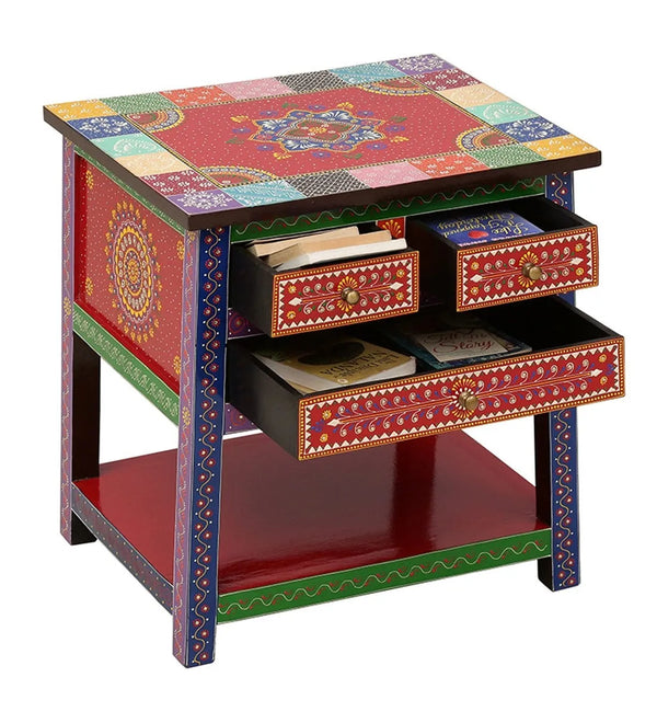 Amer Wooden Handpainted Console & Side Table - D'DASS Store