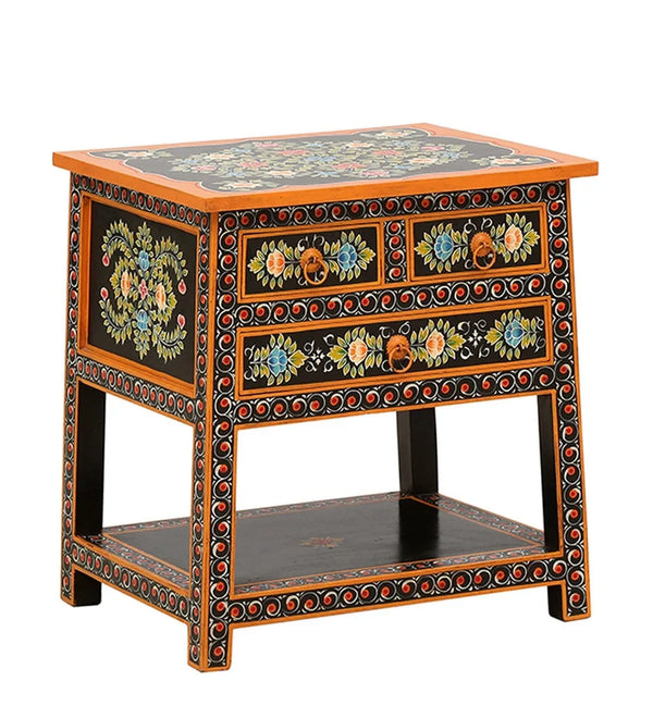 Churu Wooden Handpainted Console & Side Table - D'DASS Store