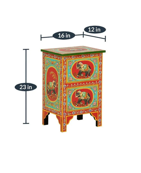 Bhagya Wooden Handpainted Console & Side Table - D'DASS Store