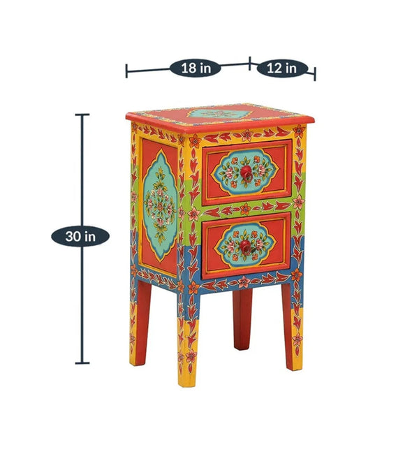 Vrinda Wooden Handpainted Console & Side Table - D'DASS Store