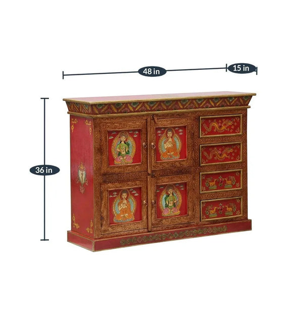 Redfort Wooden Handpainted Console & Side Table - D'DASS Store
