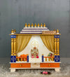 Solid Sheesham MDF Wooden Pooja Mandap with Gopuram
