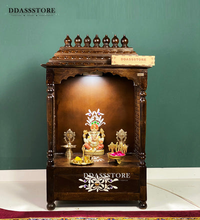 Solid Sheesham Wooden Home Temple & Mandap for Home & Office