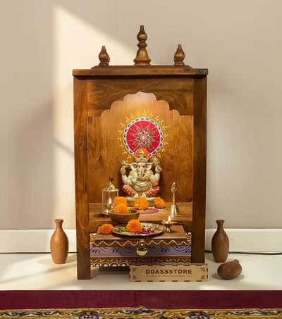 Solid Sheesham Wooden Home Temple & Mandap for New Office | DDASSWTSolid-17 - D'DASS Store