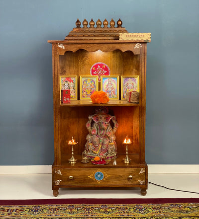 Solid Sheesham Wooden Home Temple & Mandapam for Home
