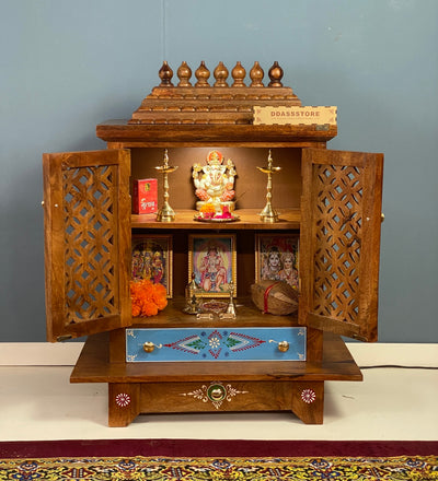 Solid Sheesham Wooden Pooja Temple Or Mandap for Home & Office