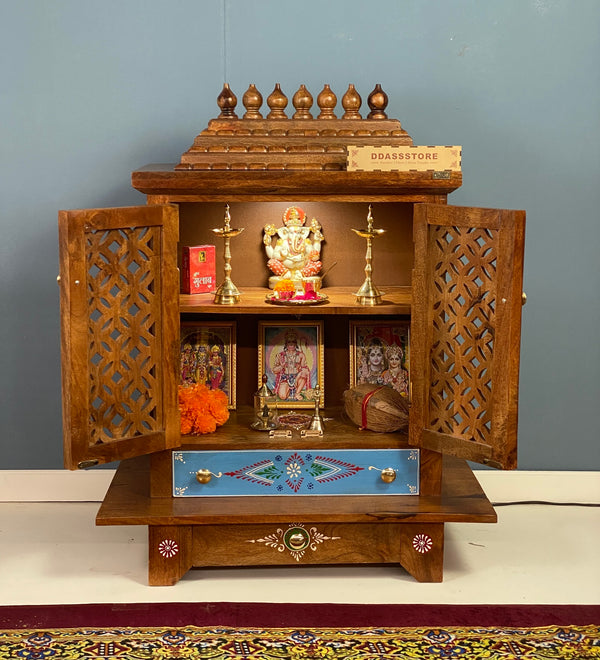 Solid Sheesham Wooden Pooja Temple Or Mandap for Home & Office