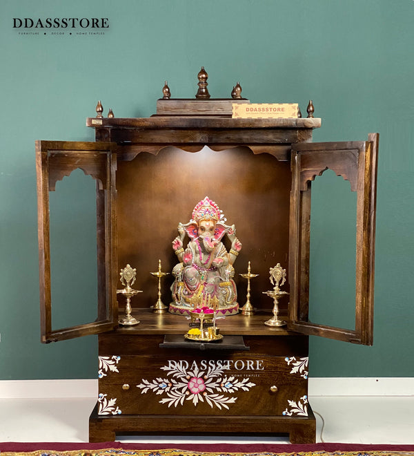 Solid Sheesham Wooden Pooja Temple &amp; Mandap for Home & Office