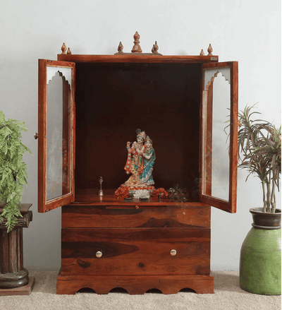 Solid Sheesham Wooden Pooja Temple &amp; Mandap for Home &amp; Office