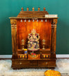 Solid Wood Pooja Mandir and Mandap with Gopuram 