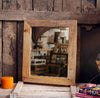 Solid wood ethnic Rustic Polish Wall Mirror for home 