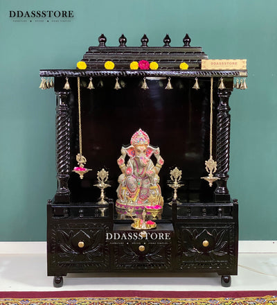South Indian Style Solid Sheesham Wood Pooja Mandapam