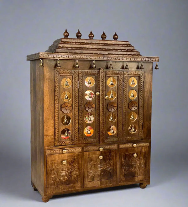 Solid Sheesham Wood Pooja Mandapam